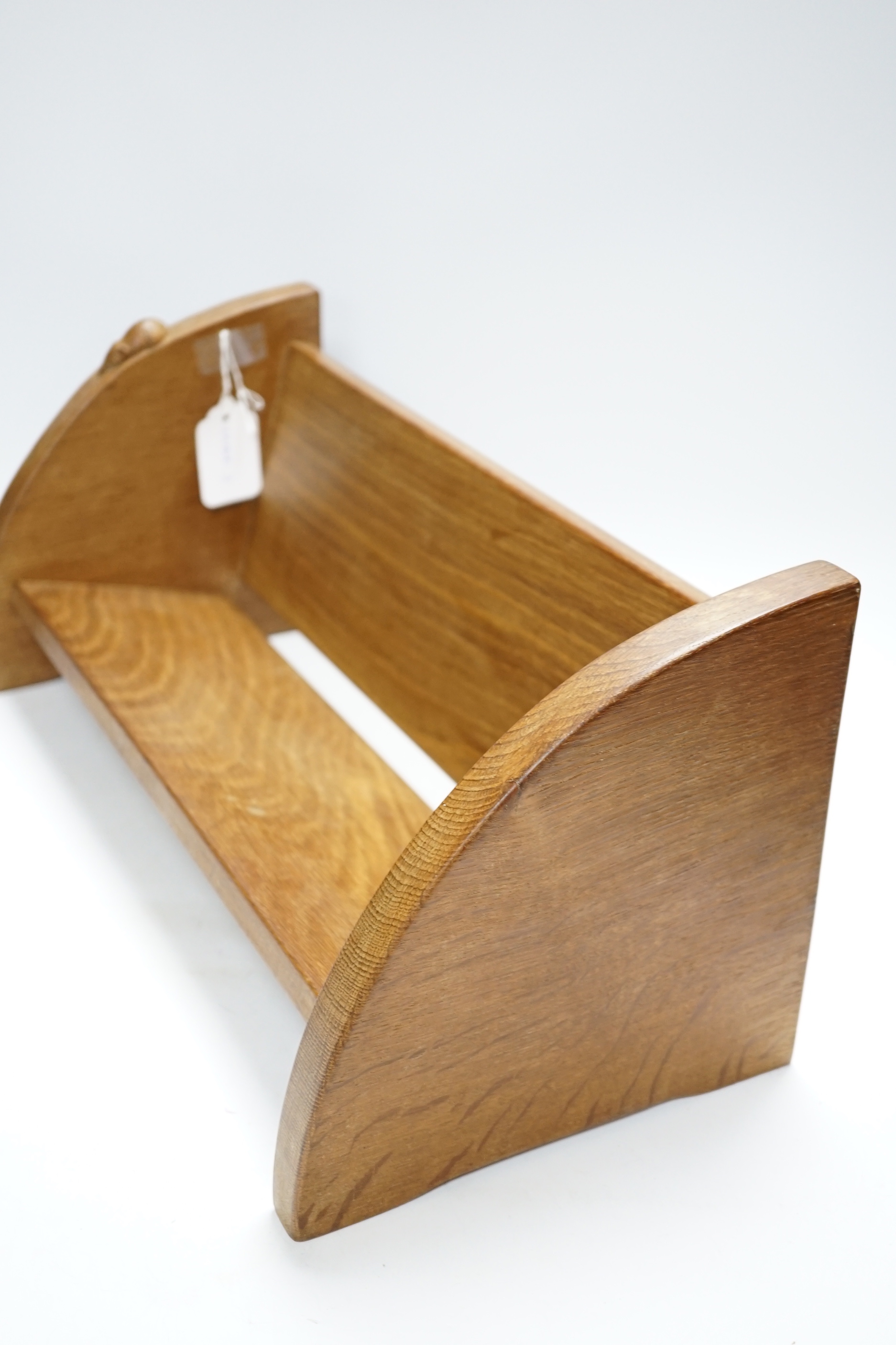 A Robert ‘Mouseman’ Thompson oak book trough, 45cm wide